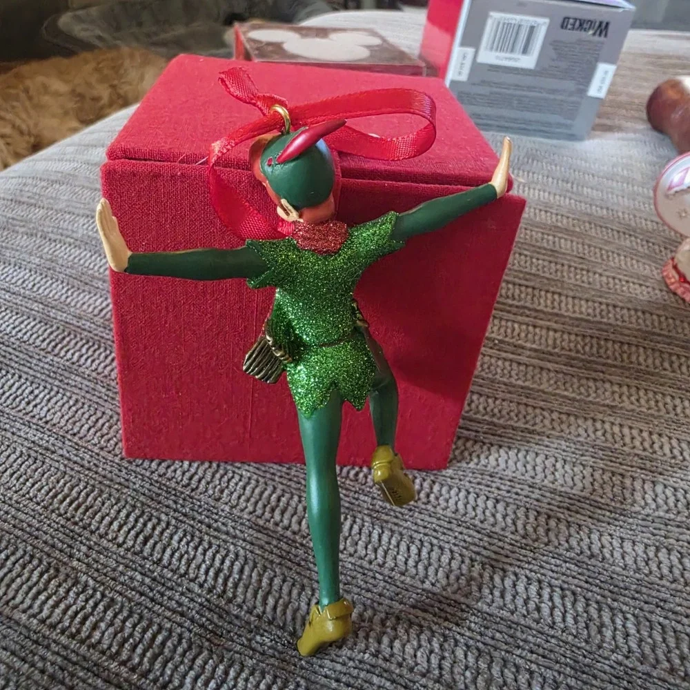 Disney Parks Peter Pan Green Sparkly Holiday Christmas Ornament
